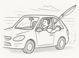 entspannt allein im Auto